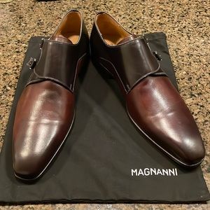 Magnanni “New” Tabaco/Grey Double Monk Strap Shoes.